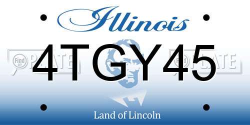 4TGY45 Illinois License Plate