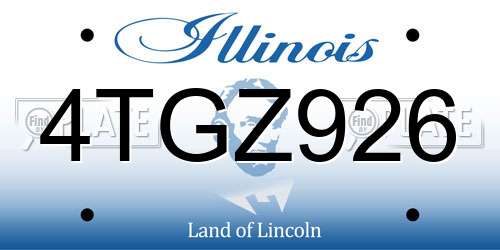 4TGZ926 Illinois License Plate