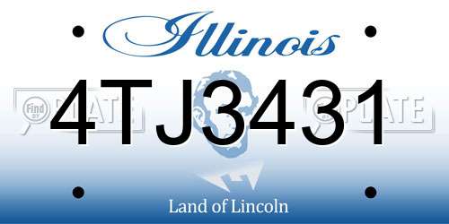 4TJ3431 Illinois License Plate