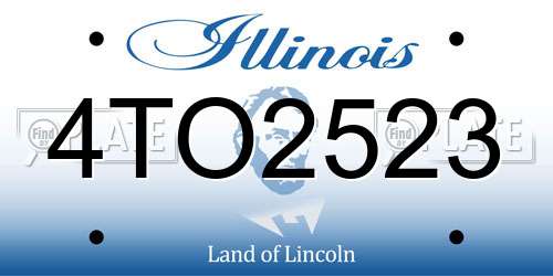 4TO2523 Illinois License Plate