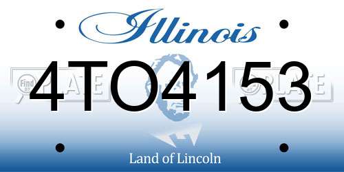 4TO4153 Illinois License Plate