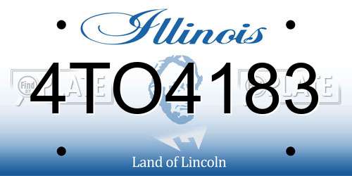 4TO4183 Illinois License Plate