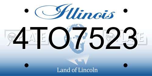 4TO7523 Illinois License Plate