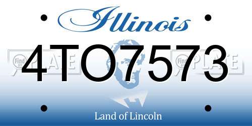 4TO7573 Illinois License Plate