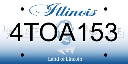 4TOA153 Illinois License Plate