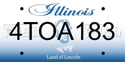 4TOA183 Illinois License Plate