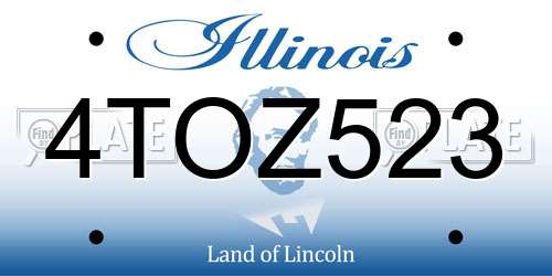 4TOZ523 Illinois License Plate