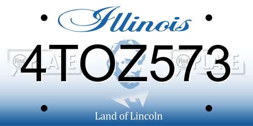 4TOZ573 Illinois License Plate