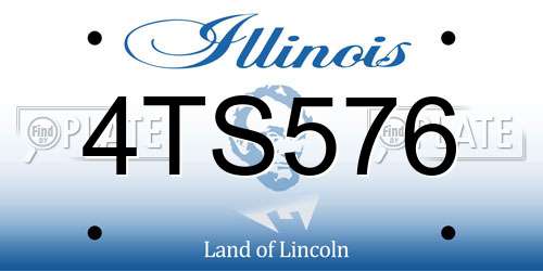 4TS576 Illinois License Plate