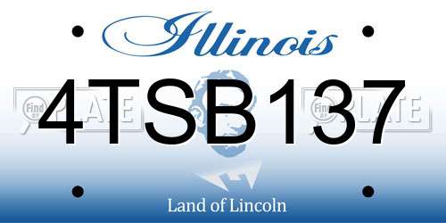 4TSB137 Illinois License Plate