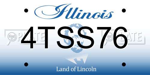 4TSS76 Illinois License Plate