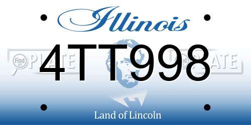 4TT998 Illinois License Plate
