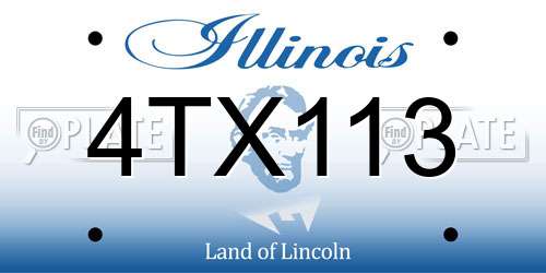 4TX113 Illinois License Plate