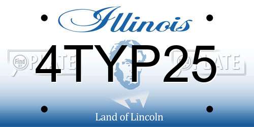 4TYP25 Illinois License Plate