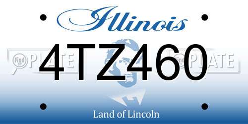 4TZ460 Illinois License Plate