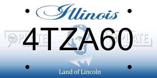 4TZA60 Illinois License Plate