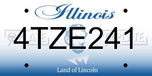 4TZE241 Illinois License Plate