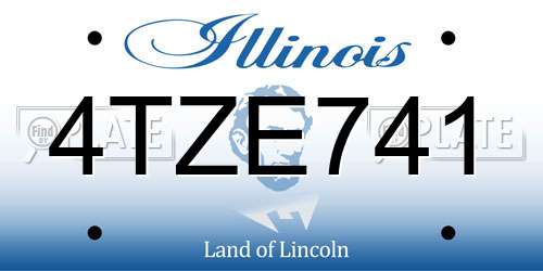 4TZE741 Illinois License Plate