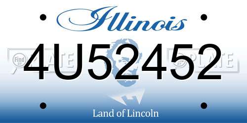 4U52452 Illinois License Plate