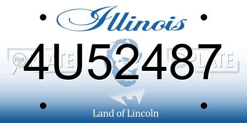 4U52487 Illinois License Plate