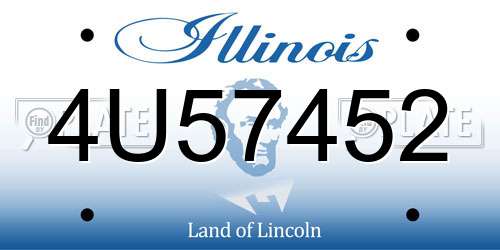 4U57452 Illinois License Plate