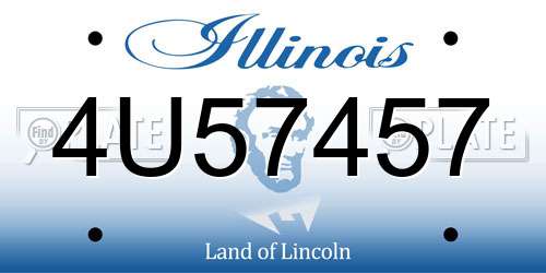 4U57457 Illinois License Plate