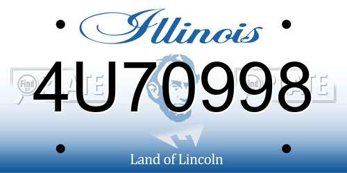 4U70998 Illinois License Plate