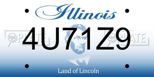 4U71Z9 Illinois License Plate