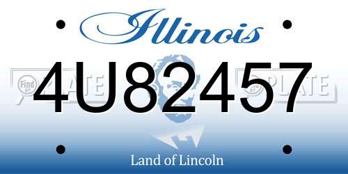 4U82457 Illinois License Plate