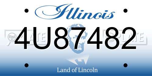 4U87482 Illinois License Plate