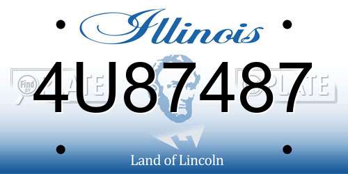 4U87487 Illinois License Plate