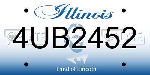 4UB2452 Illinois License Plate