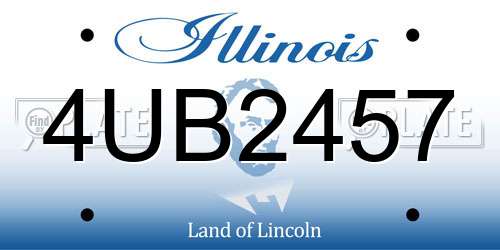 4UB2457 Illinois License Plate