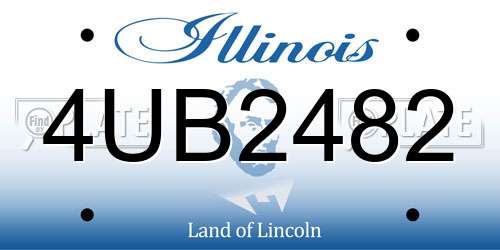 4UB2482 Illinois License Plate