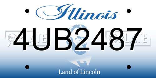 4UB2487 Illinois License Plate