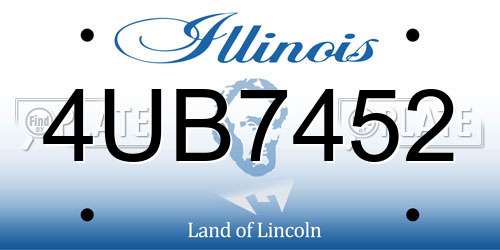 4UB7452 Illinois License Plate