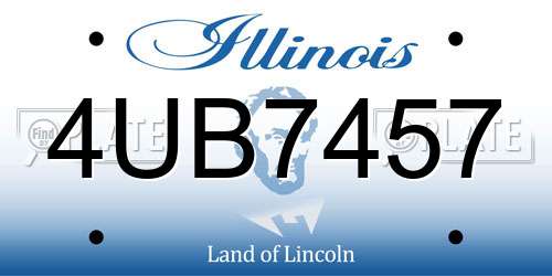 4UB7457 Illinois License Plate