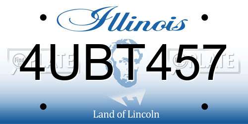 4UBT457 Illinois License Plate
