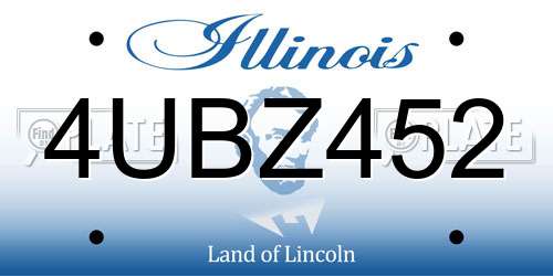 4UBZ452 Illinois License Plate