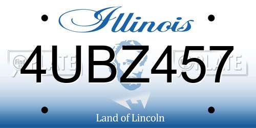 4UBZ457 Illinois License Plate