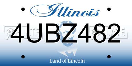 4UBZ482 Illinois License Plate