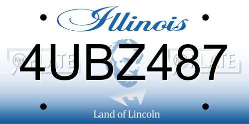 4UBZ487 Illinois License Plate