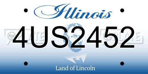4US2452 Illinois License Plate