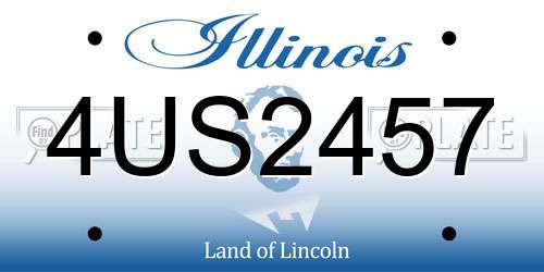4US2457 Illinois License Plate