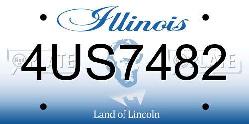 4US7482 Illinois License Plate
