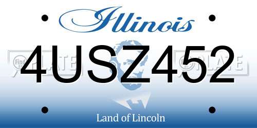 4USZ452 Illinois License Plate