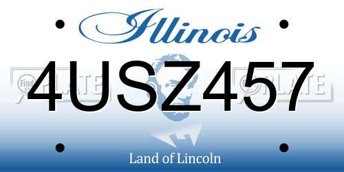 4USZ457 Illinois License Plate