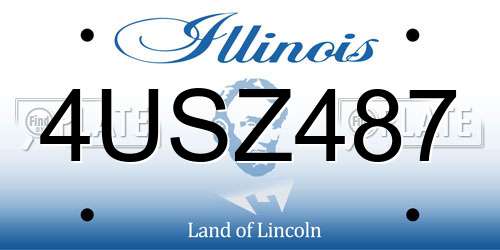 4USZ487 Illinois License Plate