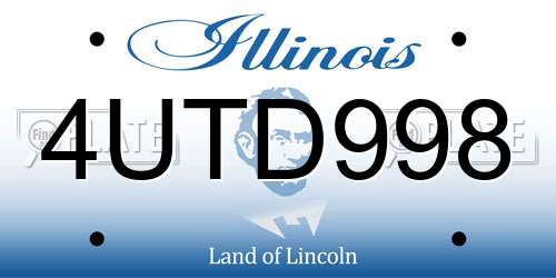 4UTD998 Illinois License Plate