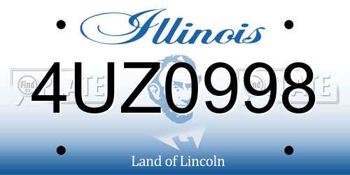 4UZ0998 Illinois License Plate